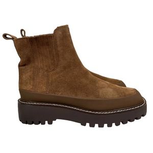 Caslon Betsey Boot Suede Water Resistant Elastic Gore Pull Up Brown Women Sz 9